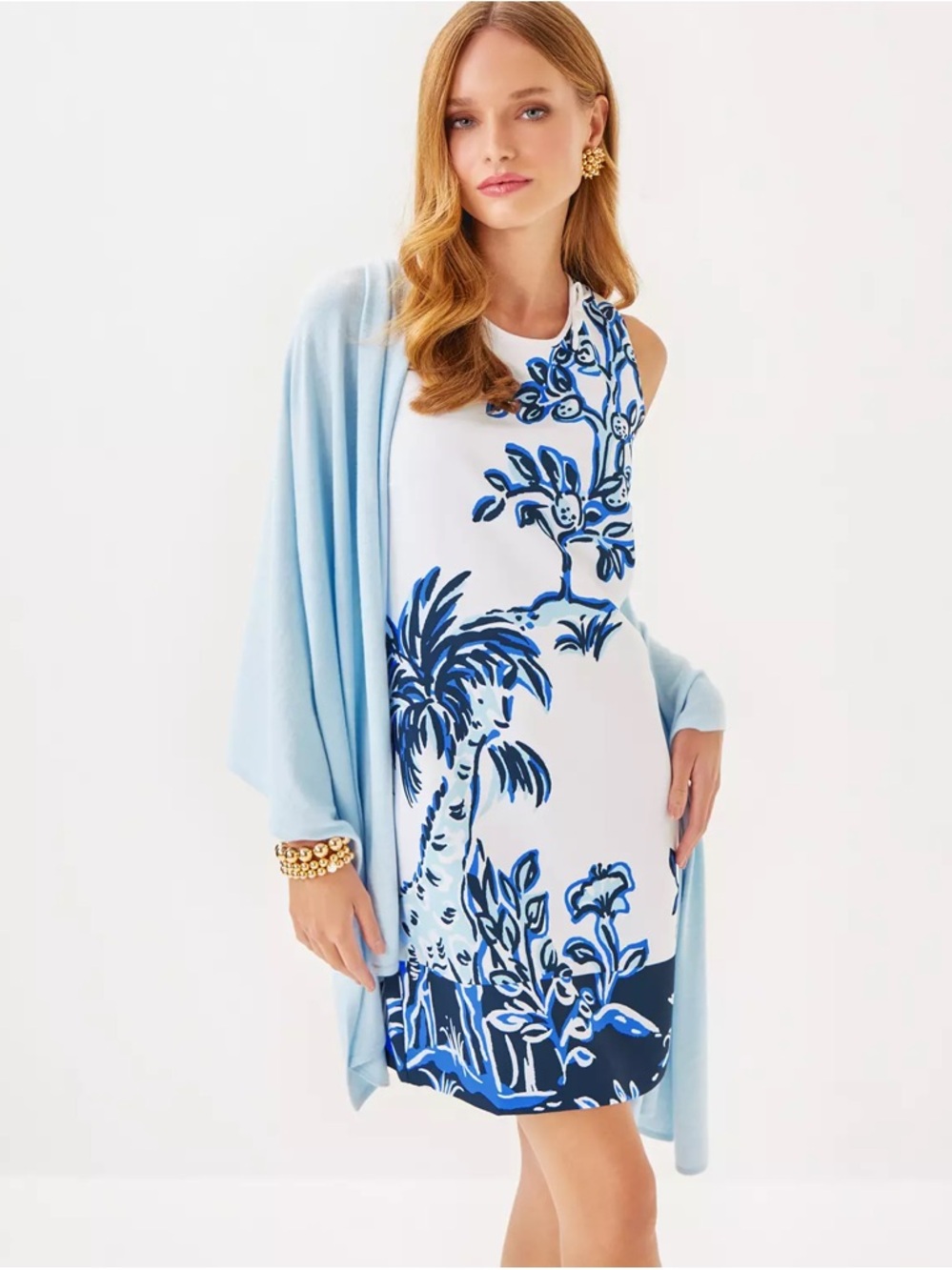 Lilly Pulitzer Blue White Giraffe Print Shift Dress Size 4 NWT - Picture 4 of 10